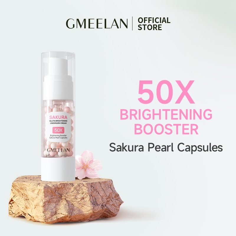 GMEELAN Sakura Gluta Brightening Underarm Cream Armpit Whitening Lotion Niacinamide Glutathione Underarm Brightening 30G