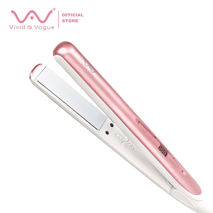 Vivid & Vogue Hair Straightener Iron Hair Curler Hair Styling Iron 2 In 1 Hair Flat Iron with Floating Ceramic Plates Digital Controls VAV006