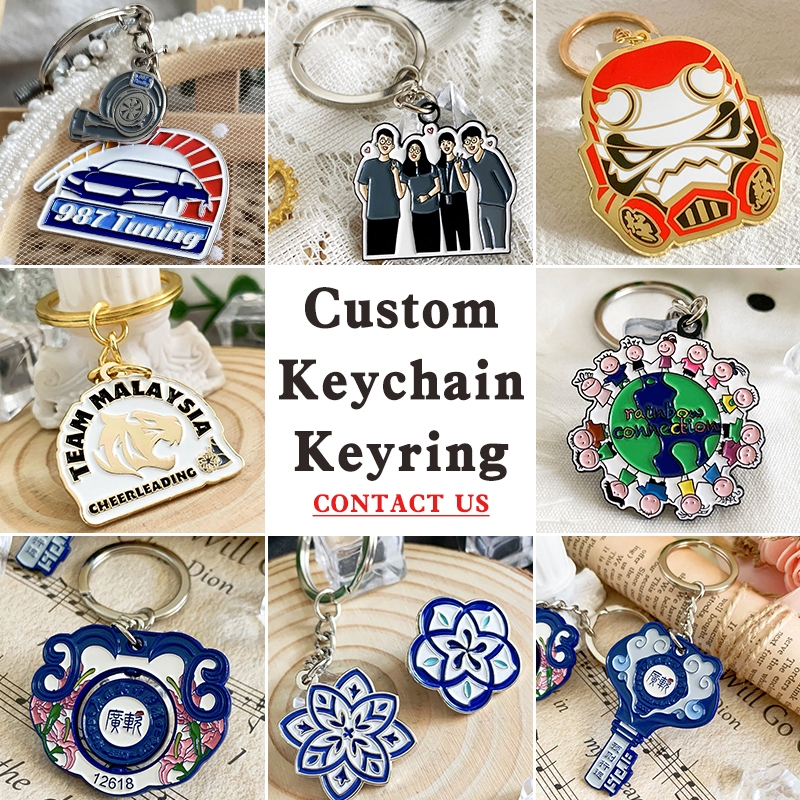 [Minimum 10pcs]Custom metal keychain enamel keyring gift make diy Cartoon Company souvenirs