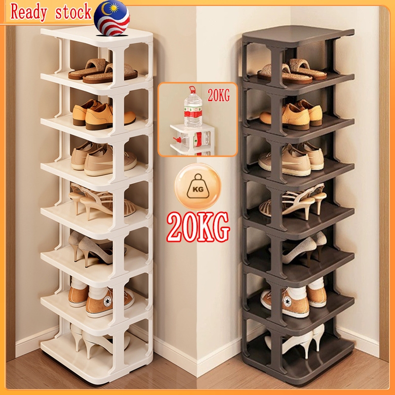 Shoe Rack Multi-layer Folding Narrow Shoe Rack Plastic Simple Shoe Rack Organizer Shelf Space-Saving Rak Kasut 鞋架