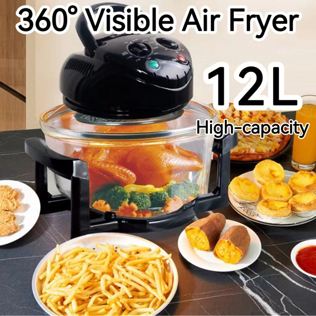 【No oil No Calories】12L Digital Halogen Convection Oven Hot Air Fryer Pan