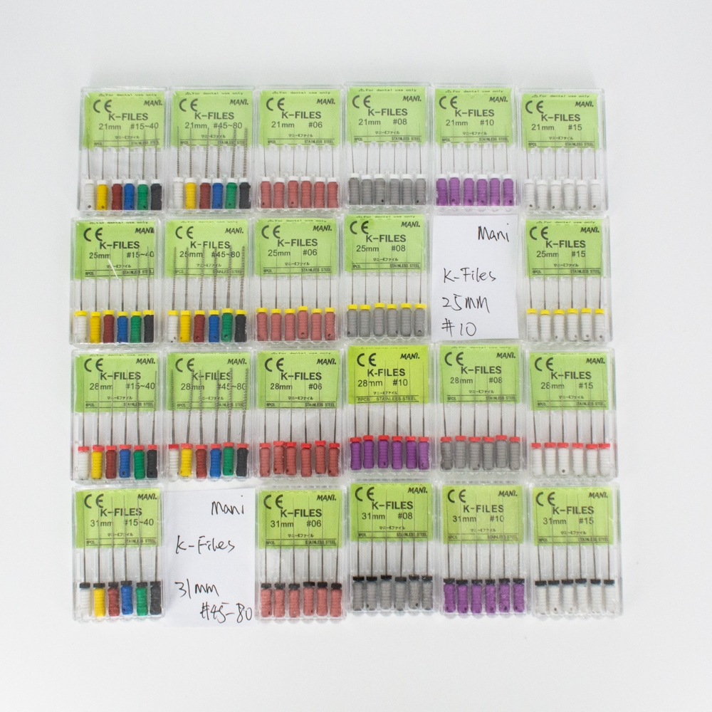 MANI. Dental Stainless Steel K-files Endodontic Root Canal Hand Use File Dentistry Tools | 6pcs/pack