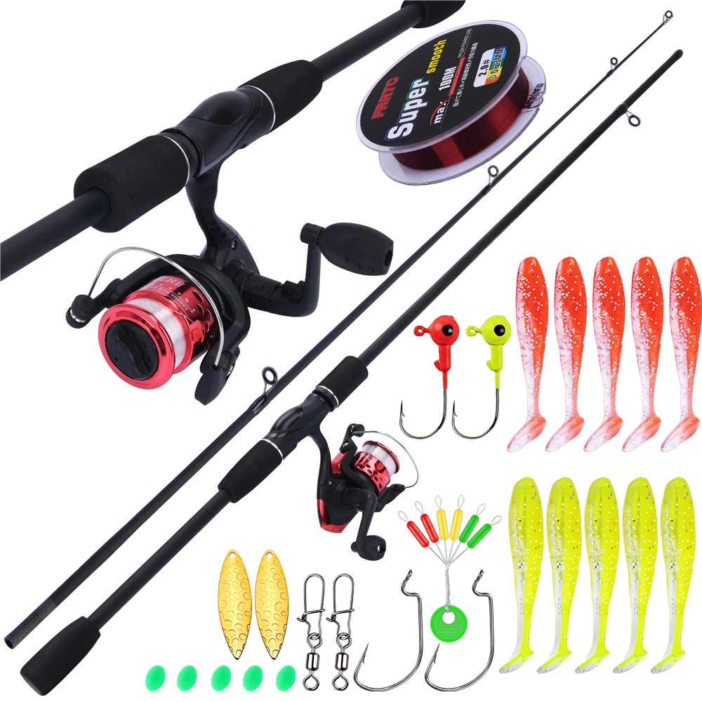 FRRTC Spinning Rod Reel Fishing Rod With Fishing Line + Fishing Lure ...