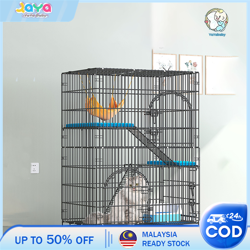 COD Available Cat Cage 4 Layer Stackable Pet Cage With Wheels Cat House Large Layer Pet Fence Sturdy