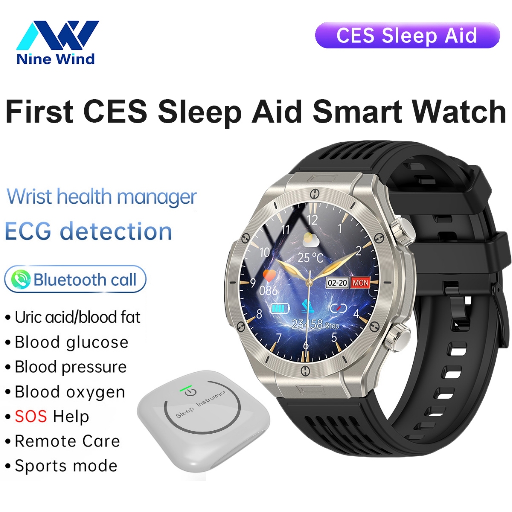 2024 newBH01 sleep aid smart watch, non-invasive blood sugar, uric acid, blood lipids, heart rate, blood pressure, ECG monitoring, Bluetooth call, sports bracelet