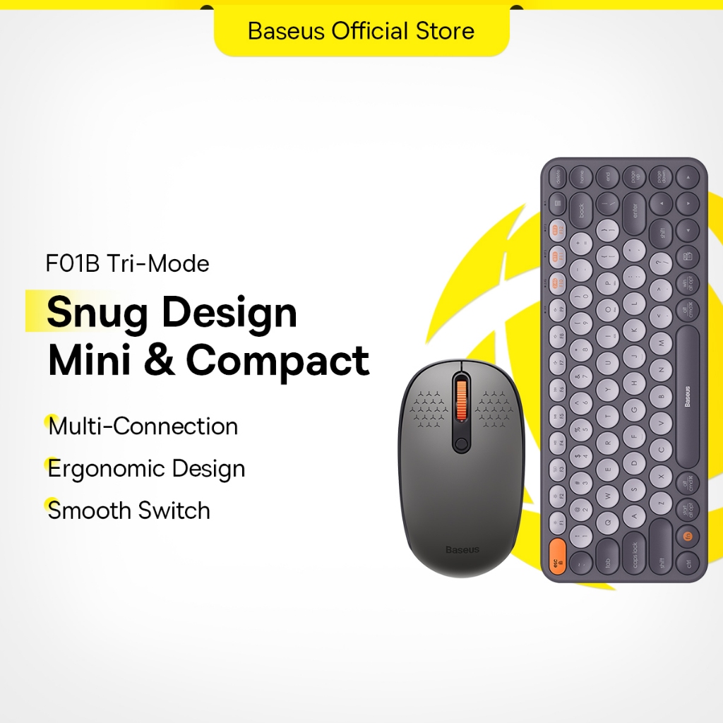 Baseus Mouse Bluetooth Wireless Computer Keyboard and Mouse Combo with 2.4GHz USB Nano Receiver for PC MacBook Tablet Laptop