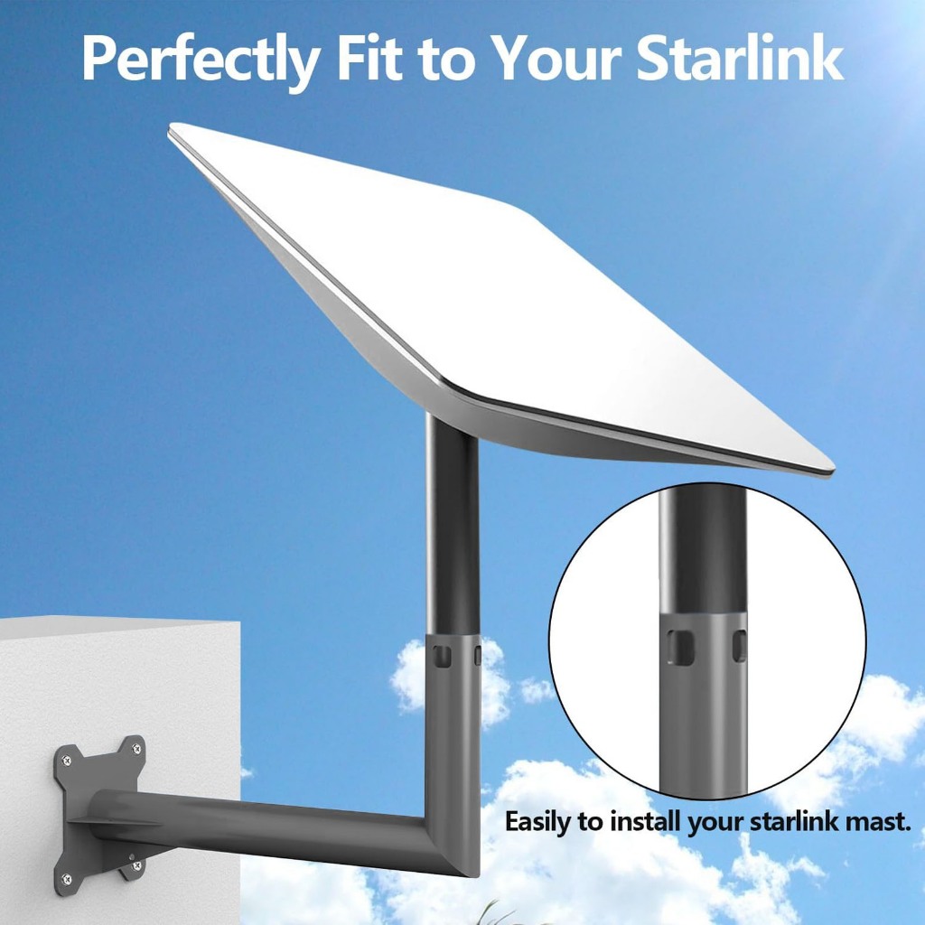 [CAK] Satellite Internet Mount Kit Professional Weatherproof Sturdy Safe Satellite Roof Mount For Starlink V2 Gray