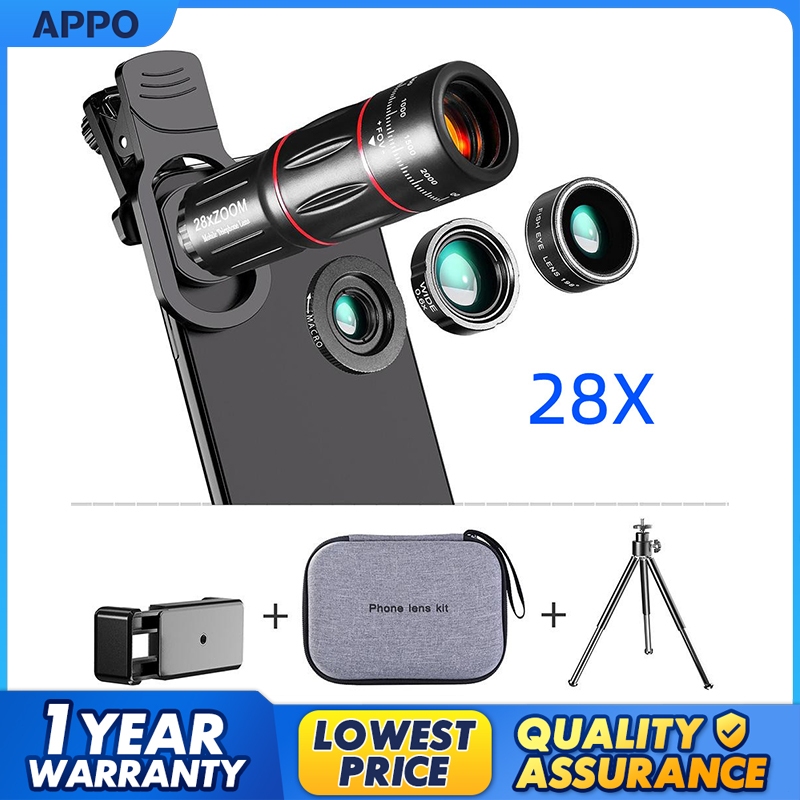 HD Phone Camera Lens Kit 28X Telephoto zoom Wide-angle Macro Fisheye Phone lens for Smartph