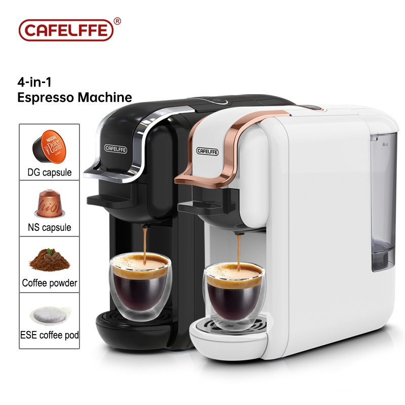 Cafelffe 4 IN 1 Coffee Machine 19Bar Espresso Machine Fit Dolce Gusto Milk & Nespresso capsule & coffee powder & ESE Pod