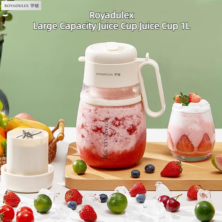 Royadulex Wireless Juicing Cup 12-Leaf Blade Juicer Cup Portable hand mixer 1000ml Juicing Portable Large-Capacity Blender Mixer Machine 1L Travel Juice Bucket Outdoor Hot Drink Crushed Ice Stirring Juice Cup Gift Ice crusher electric juicer cup Extractor