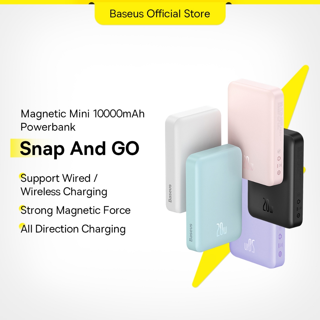 Baseus Power Bank 10000mAh Mini Magnetic Wireless Fast Charge with Auto-wake For iPhone 14