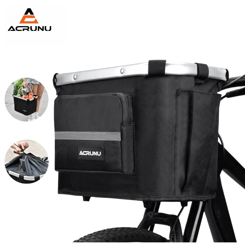 ACRUNU Foldable Bicycle Front Basket Quick Release Design Wear-Resistant Waterproof MTB Scooter Universal Bicycle Accessories