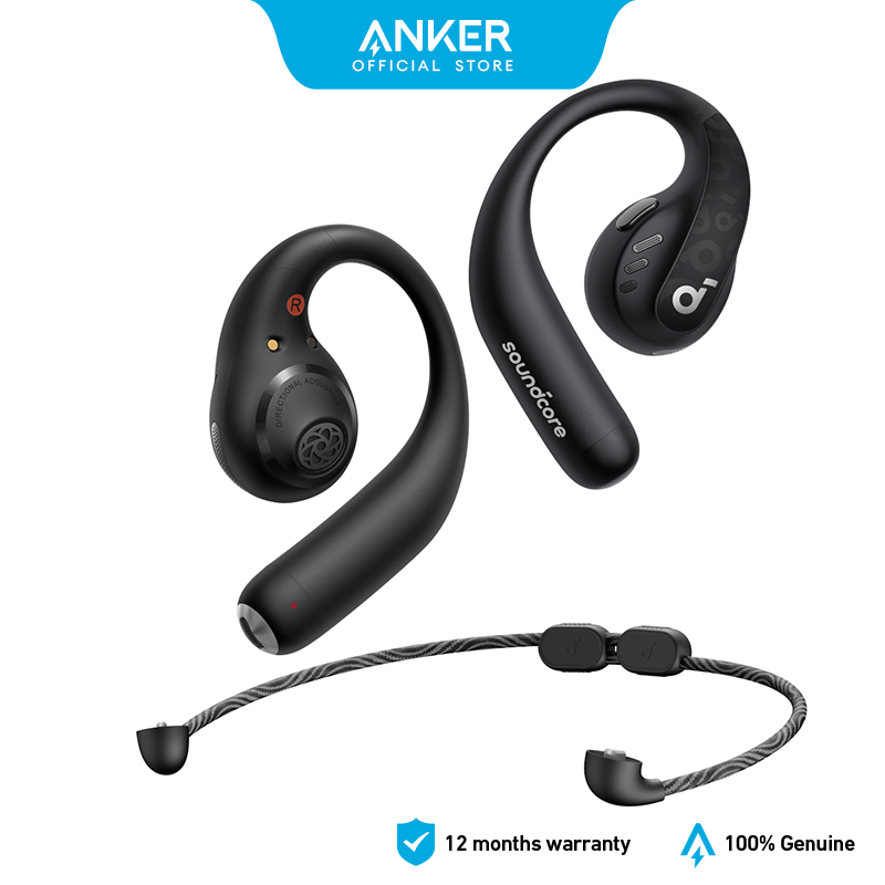 Soundcore by Anker AeroFit Pro Open-Ear Headphones Secure Fit TWS LDAC, Bluetooth 5.3, IPX5 Water-Resistant, 46H Playtime, App Control, Wireless Earbuds