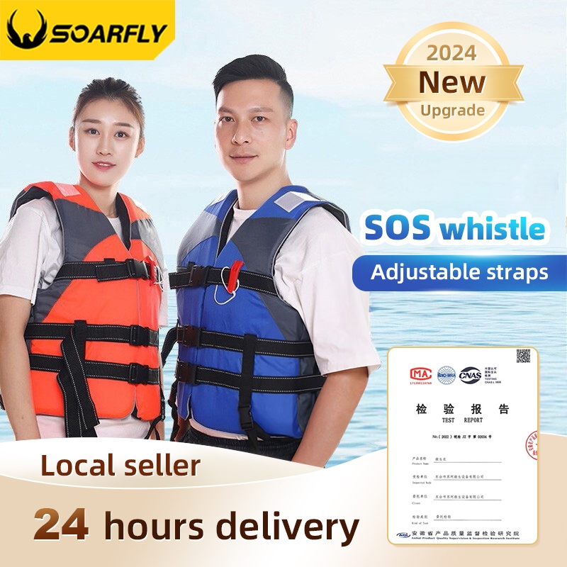 Ready StockLife Vest Jacket Kids Adults Marine Safety Life Jacket For Outdoor Water Sport Fishing Swimming Boating Surfing