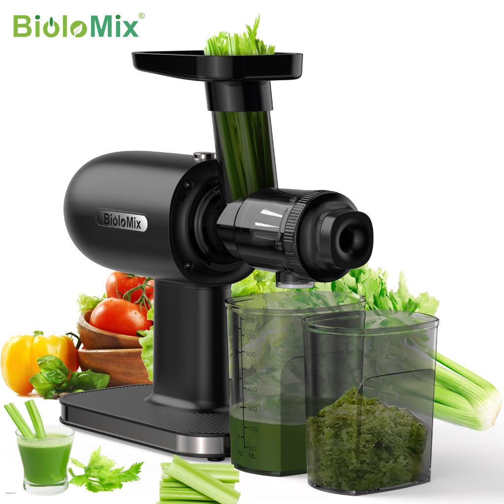 BioloMix Cold Press Juicer,Slow Masticating Juicer Machines with Reverse Function,High Juice Yield, Easy to Clean Brush & Quiet