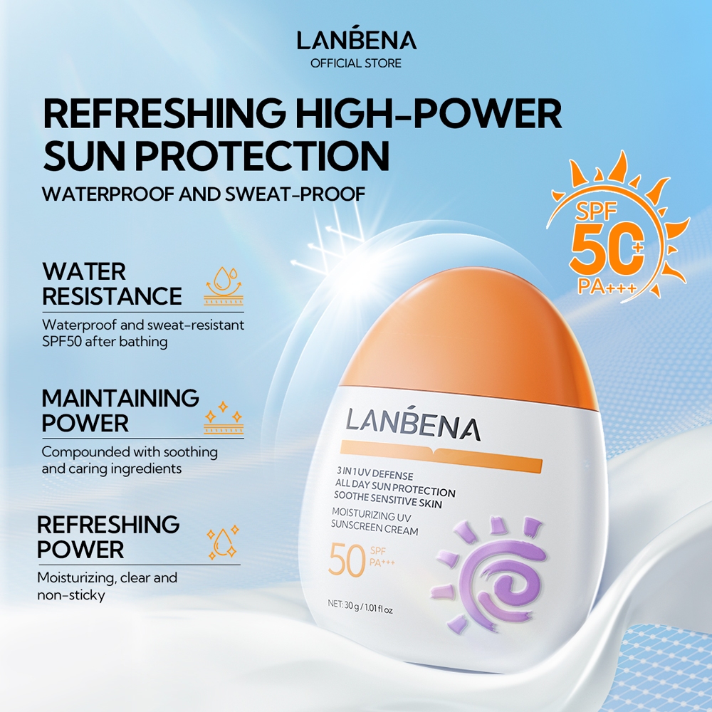 LANBENA Sunscreen Spf50 Sunblock Intensive UV Suncream + PA +++ (30G)