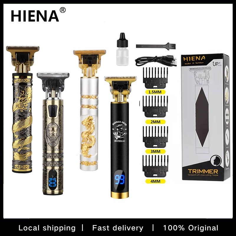 HIENA PRO Hair Clippers for Men T-Blade Trimmer Set, Men Professional Cordless Barber Hair Clippers Set with LED Display