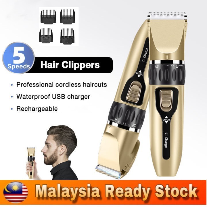 Hair Trimmer Cordless Hair Clipper Waterproof Mesin Rambut Professional Electric Hair Clipper Gunting Rambut Hair Cutter Machine