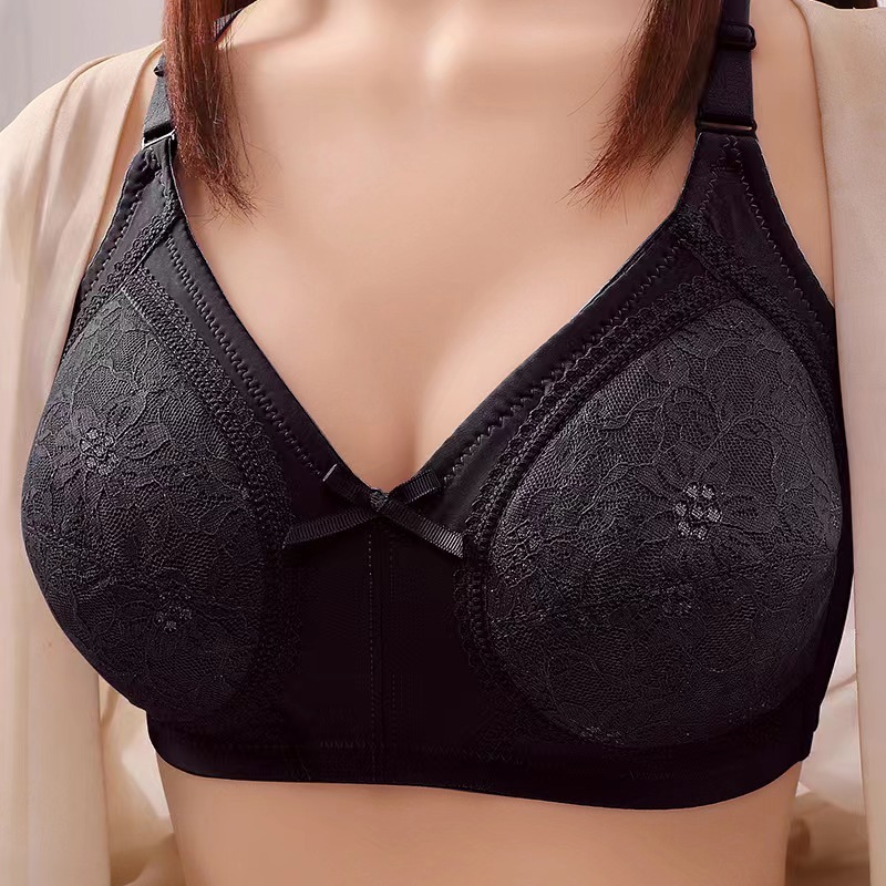 Big Size Bra 38-46 Cup C D Plus Size Full Cup No Foam Soft Lace Bras Wireless Push Up Bra Bralette