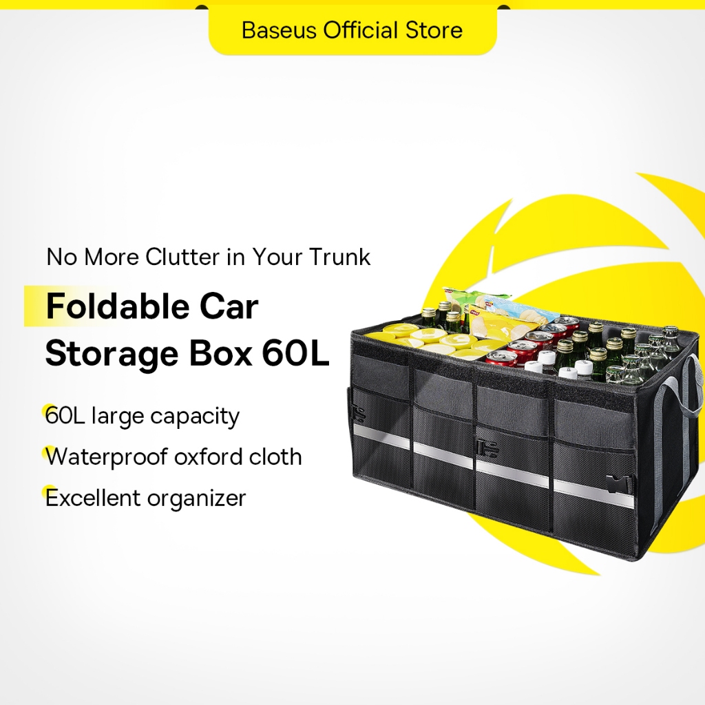 Baseus 60L Car Folding Trunk Storage Box Self-driving Car Storage Box Tail Box Car Supplies Finishing Box