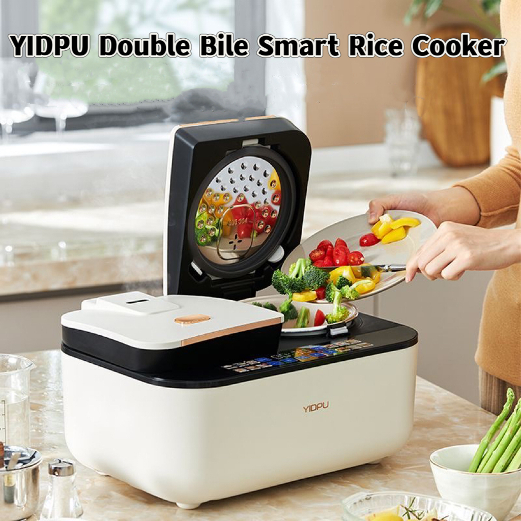 YIDPU Double-Liner Rice Cooker Double-Open Door Double Gall Rice Cooker Gallbladder Double Bile Soup Pot Multifunctional Electric Cooker Double-In-One Micro Pressure Rice Cooker Cooking Pot Colour Screen