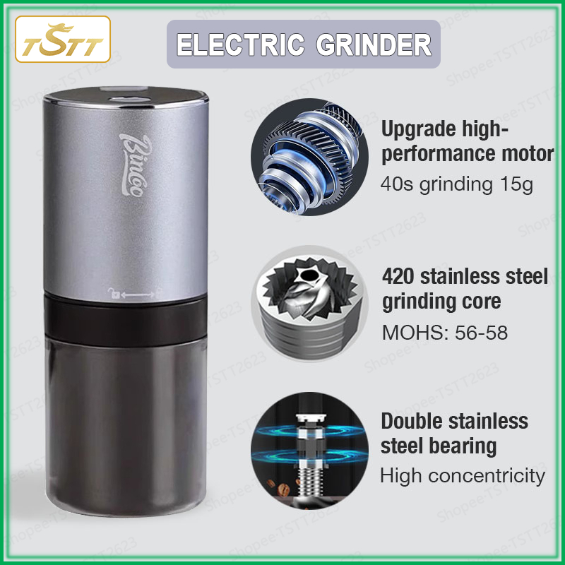 Bincoo Upgrade Electric Coffee Grinders Portable Mini Coffee Machine CNC420 Steel Grinding Core Pepper Coffee Beans Hand Grinder Wireless Automatic Grinder