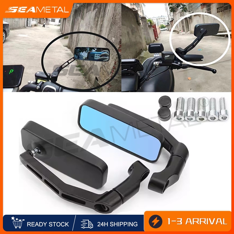 SEAMETAL Side Mirror Yamaha Honda NVX XMAX NMAX Y15zr LC135 EX5 EGO NOUVO RS150 Ducati XADV HondaCB650 Aluminum modified mirror