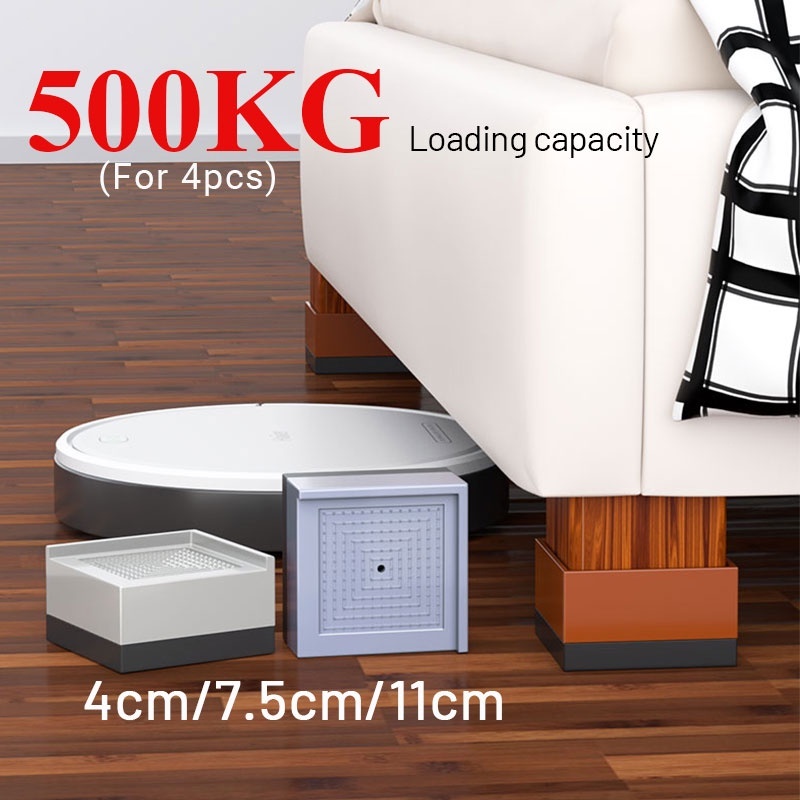 4pcs increase table height adjustable Furniture Legs Sofa Pad Bed Foot Raiser Washing Machine Raise