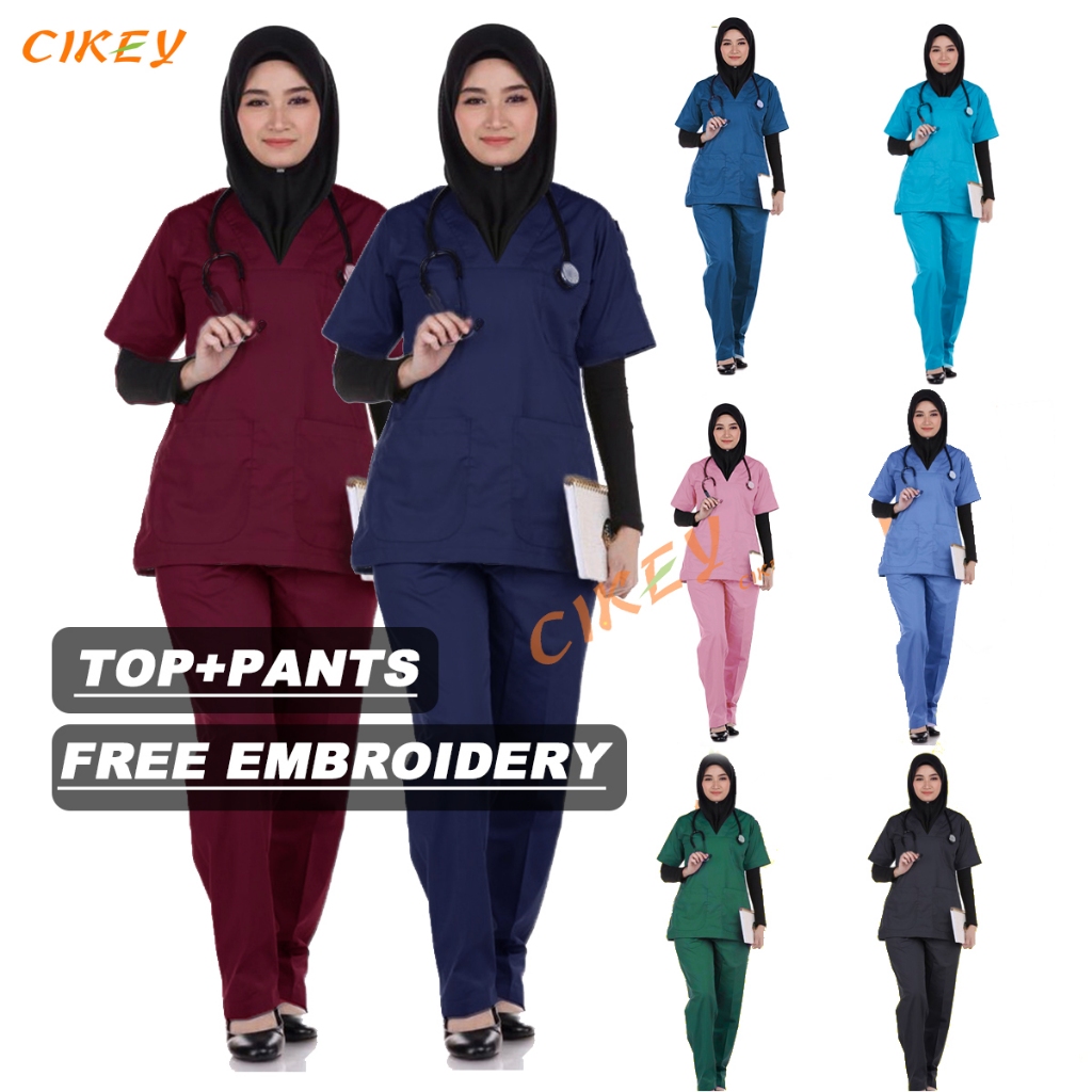 READY STOCK SCRUB SUIT MEDICAL BAJU SCRUB - FOR FEMALE