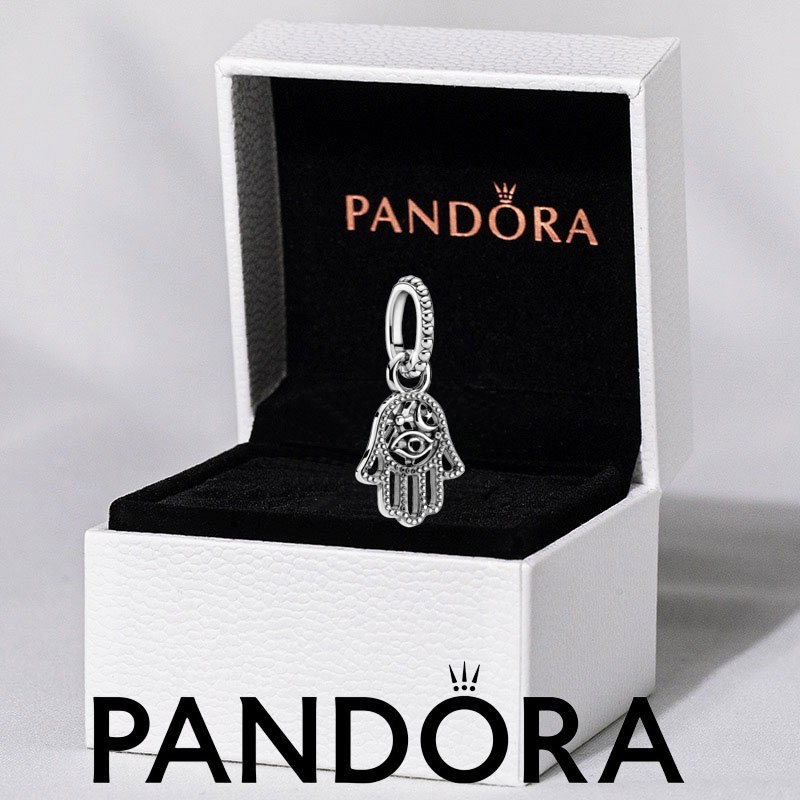 100% PANDORA genuine S925 sterling silver jewelry bracelet pendant Protective Hamsa Hand Dangle Charm