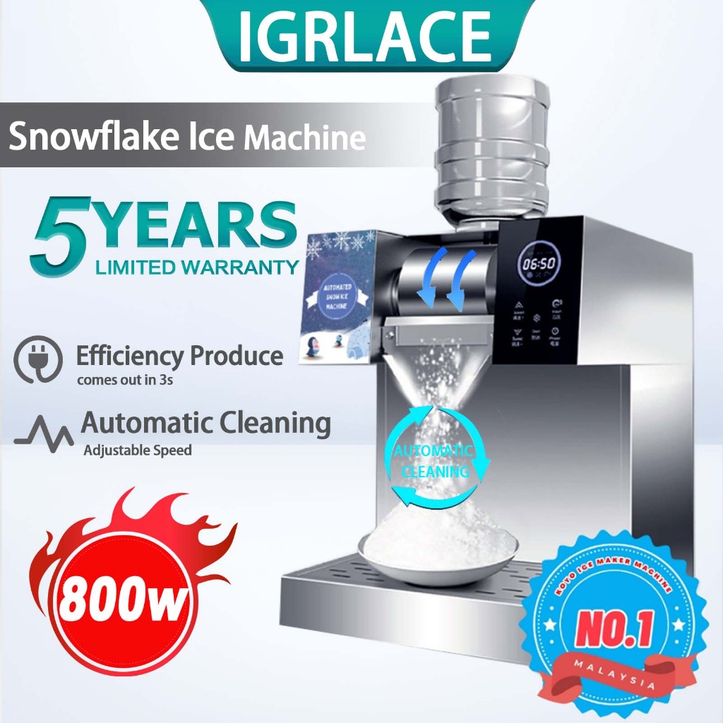 Snowflake Ice Machine 500W Commercial Ice Maker Smoothie Cream Ice Crusher Dessert Ice Machine Air-cooled Snow Shave 制冰机/雪花冰机