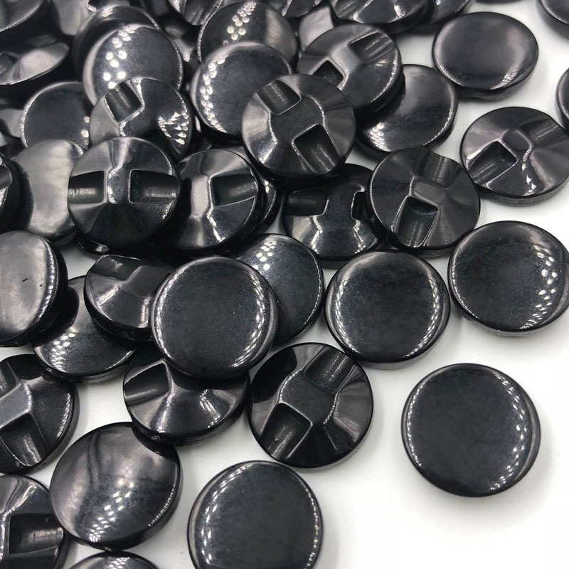 50pcs Pearl Eco-friendly 12mm Black Resin Buttons Apparel Sewing Accessories PT168