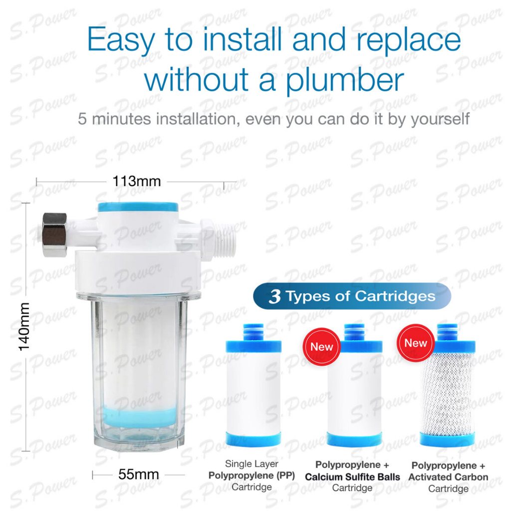 MDBC Shower Water Filter Tap Faucet Filter Indoor Home Water Purifier Mini Water Heater Filter | Penapis Air Mandi & Mesin Basuh 水龙头过滤器