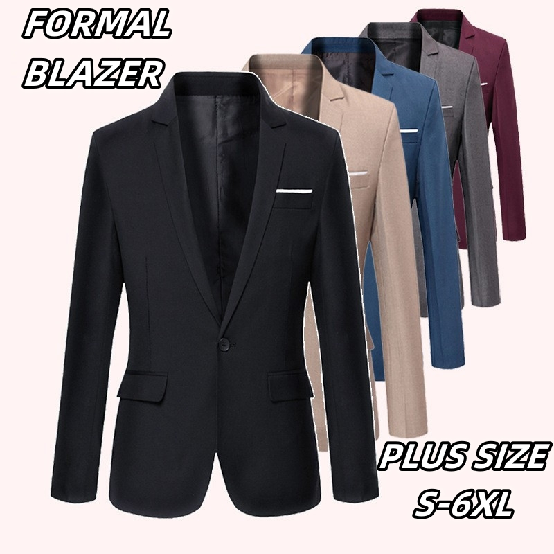 ?Local Delivery?Men's Plus Size Blazer Formal Business Casual Suit Outerwear Black Jacket Office Suits Wedding baju kot Lelaki Tuxedos