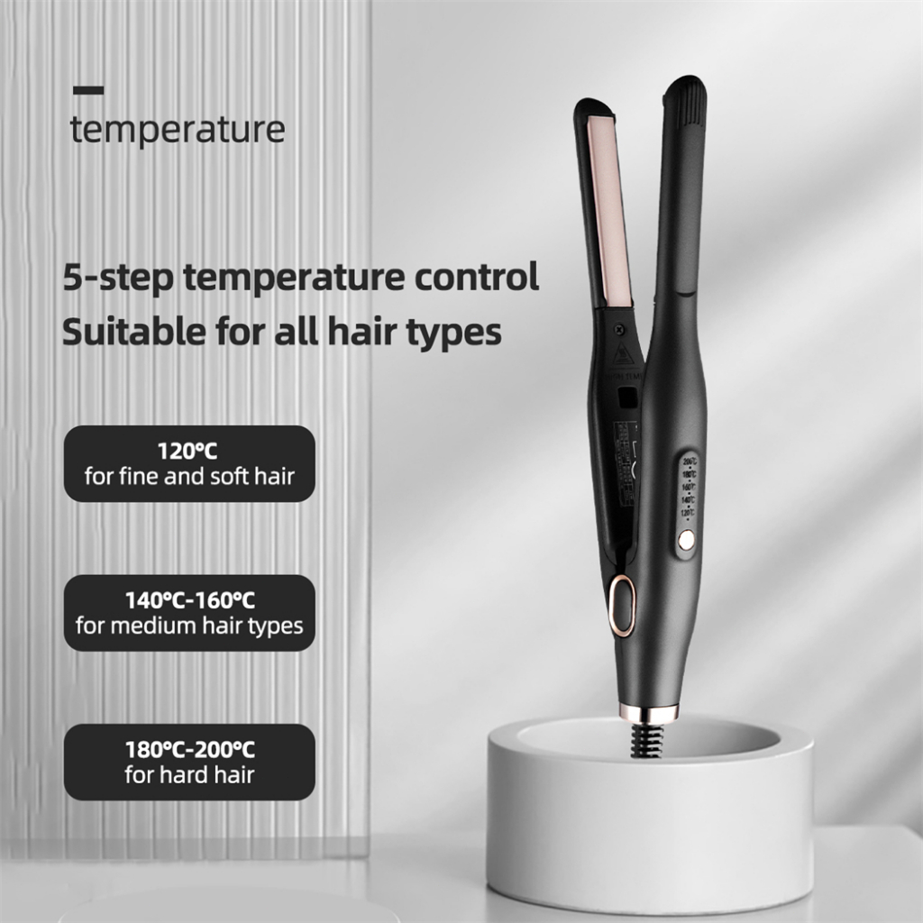 CkeyiN 2 in 1 13mm Hair Straightener Hair Curling Iron Hair Cueler Hair Styling Device at Home or Barber HF011