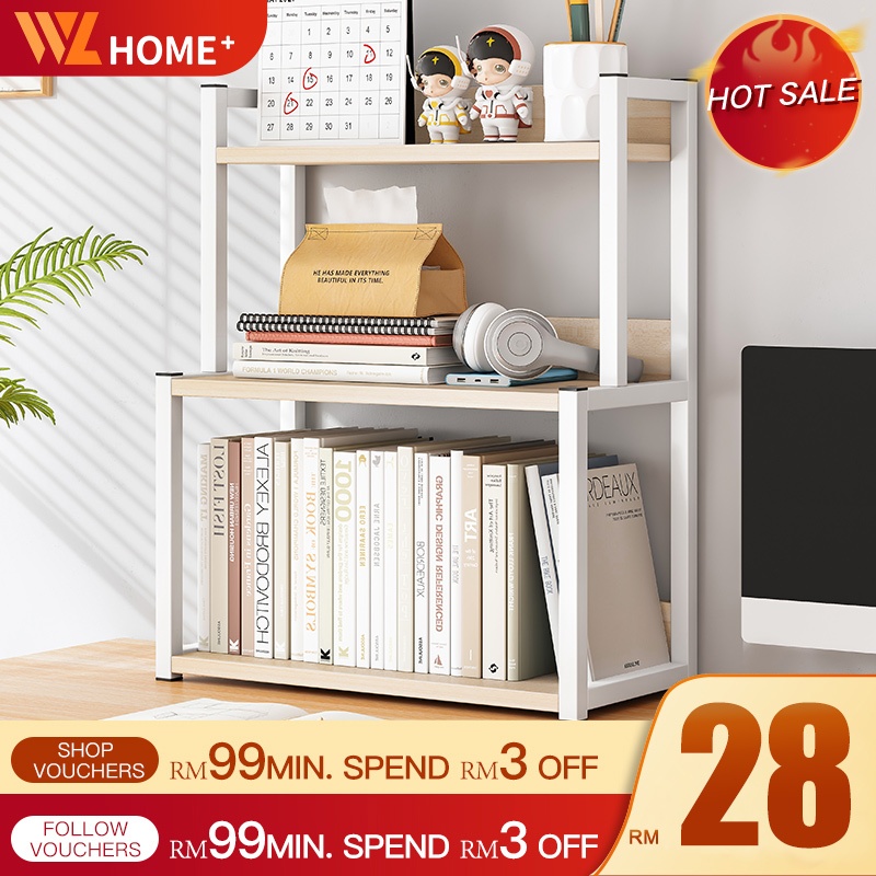 Book Rack Bookshelf Desktop Organizer Tabletop Rack Cosmetic Storage Shelf Multipurpose Table Rack Desktop Organizer Rak Buku Rak Kecil