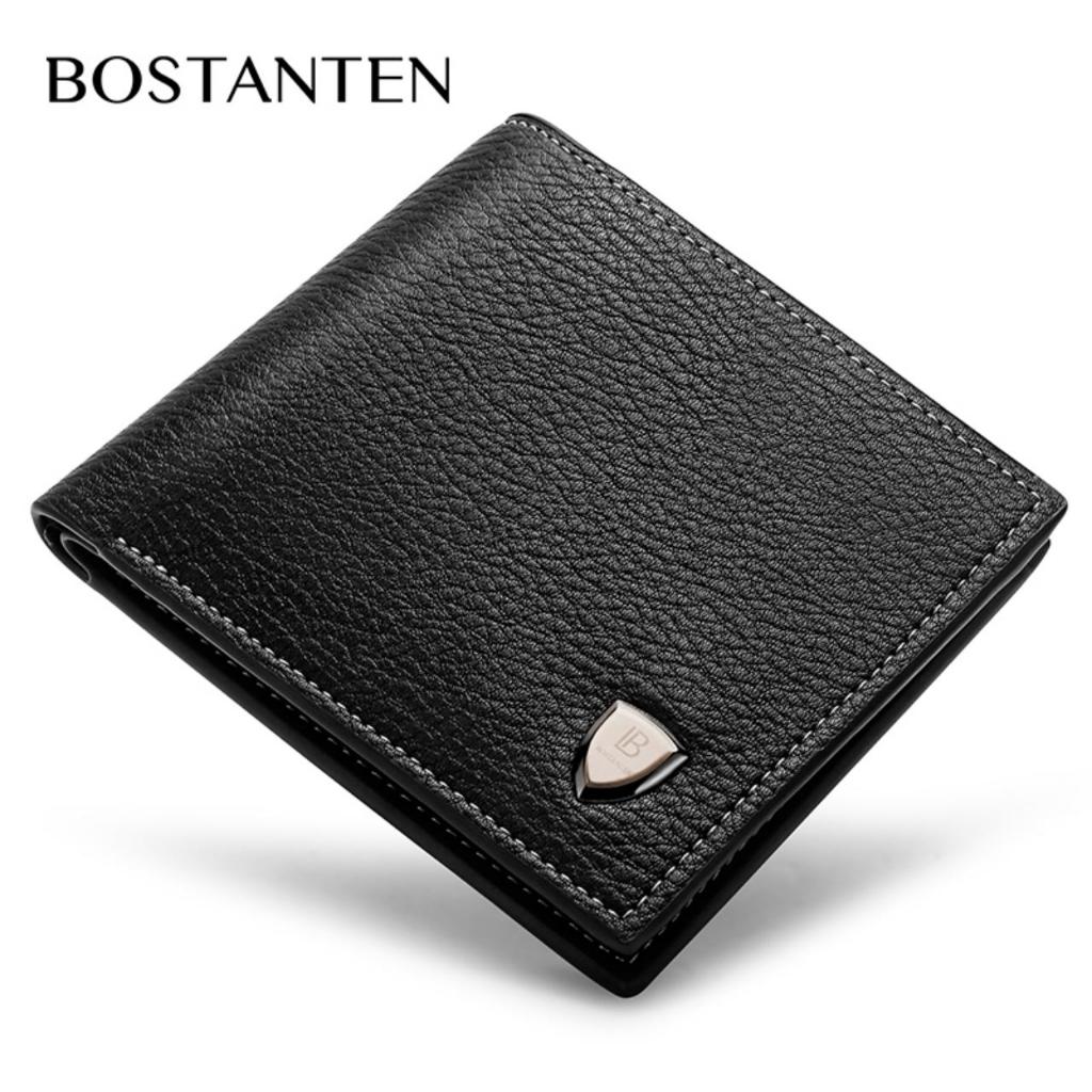 Bostanten Business Style Pu Leather Short Wallet For Men