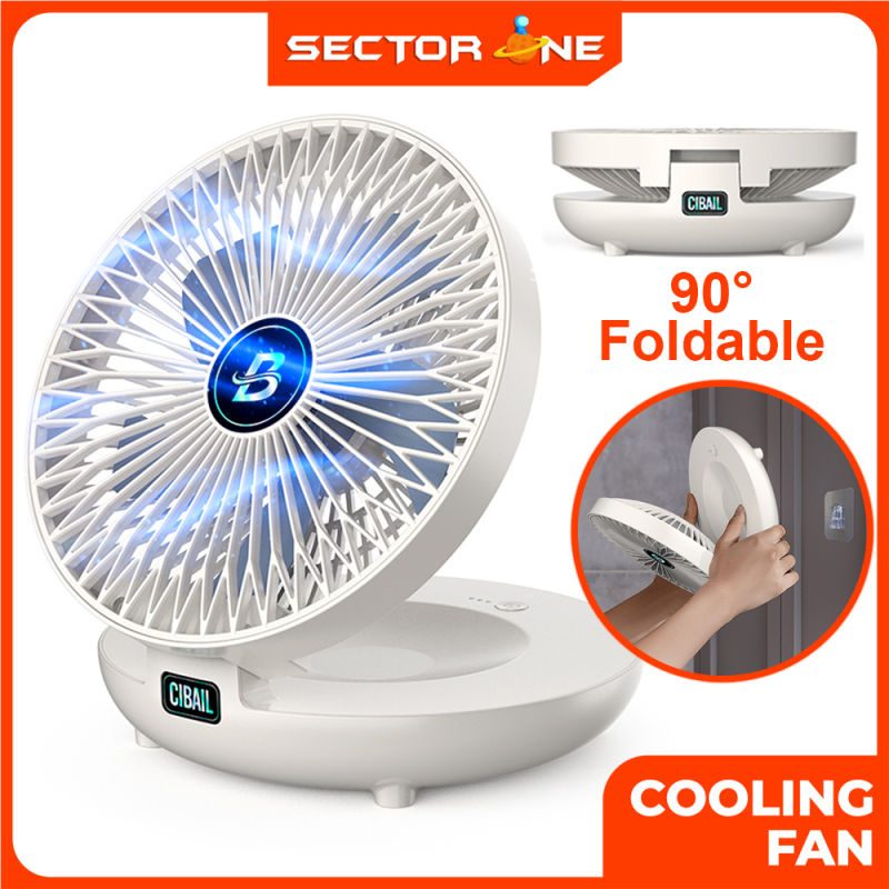 [SHIP 24HR] Rechargeable Fan Wall Mounting Folding Desktop Fan (7inch) USB Kipas Mini USB i Fan