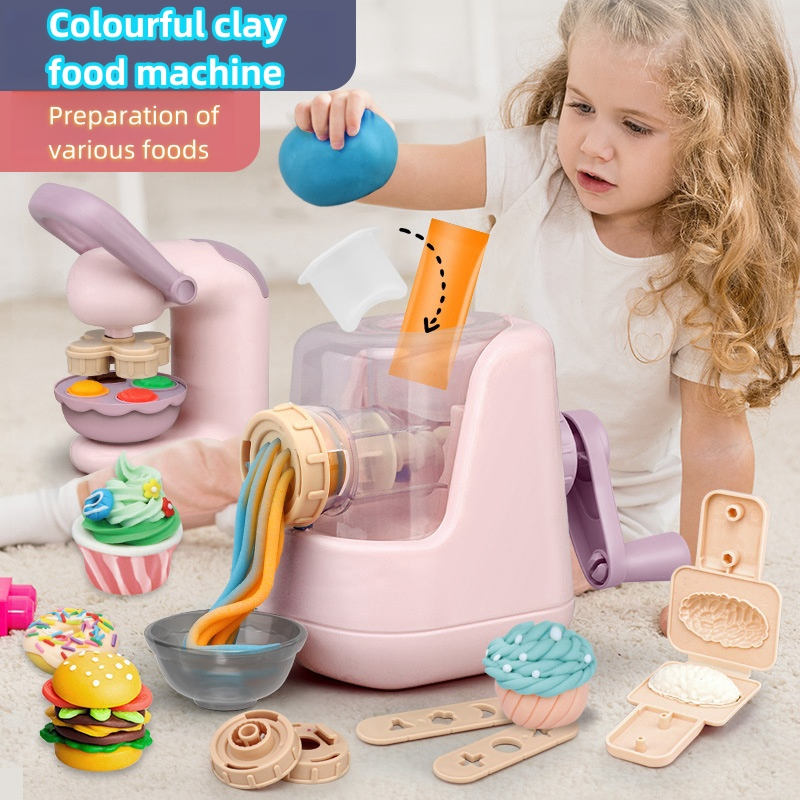 Children Ultra-Light Non-Toxic Clay Toys Plasticine Color Mud Noodle Maker Mold Boys Girls Play House Toys