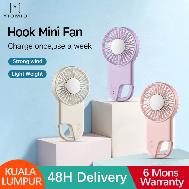 YIOMIO Portable Usb Mini Fan Kipas fan USB Rechargable Mini Fan 3000 mAh Battery Handheld 3 Speeds strong Wind Cooling fan