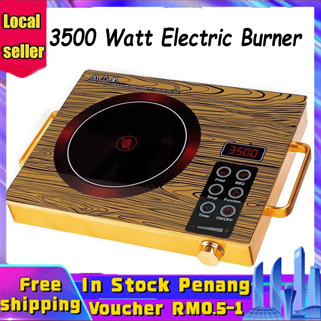 【Malaysia Spot Sale】3500 Watt Electric Burner Ceramic Hot Plate Infrared Cooktop with 4 Hours Timer