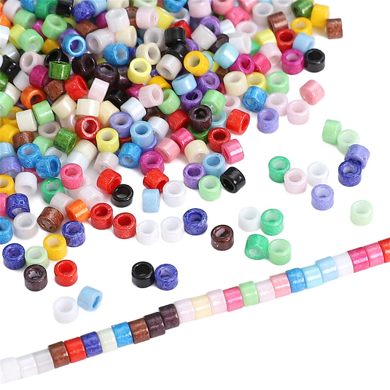 1.6mm/2mm Phantom Color Tube Beads Super High-Quality Glass Rice Beads Pearlescent Cylindrical Beads For DIY Handmade Bracelet Necklace Jewelry Making Accessories