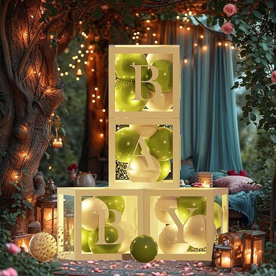 DIY A-Z Alphabet Transparent Balloon Box With Letters For Baby Shower Decoration Boy Girl Gender Reveal Bridal Shower Happy Birthday Decoration Wedding Photography Props Happy Anniversary Party Decoration Party Background