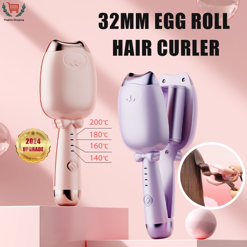 [NEW UPGRADE]蛋卷棒32MM Egg Roll Hair Curler Roller Hair Roller Curler Curling Iron Hair Curler Automatic Kerinting Rambut