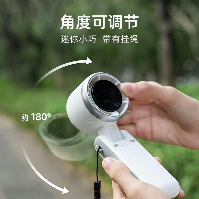 Kipas kecil Kipas Mini USB, KipasPegang Tangan 風扇迷你手持高速涡轮风扇 便携式USB桌面折叠小风扇户外 2025 New Style Mini Handheld High-Speed Turbo Fan Portable USB Desktop Fan Folding Outdoor Hanging Neck New mini handheld high-speed turbo portable desktop fold small fan