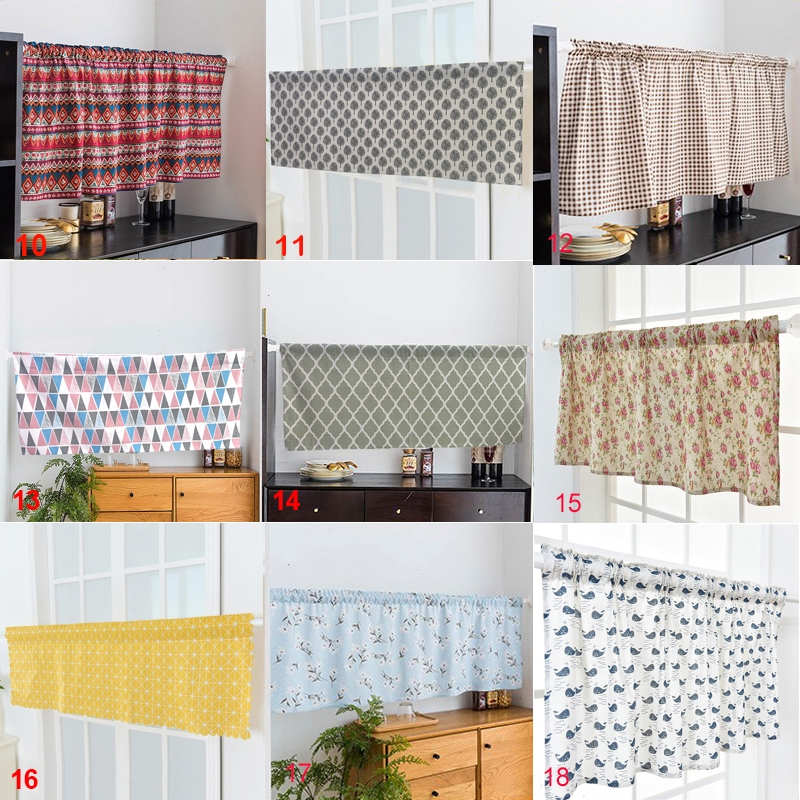 Kitchen Curtain Blackout Window Short Curtain Valances Short Window Drapes Cabinet Decorative Kitchen Valances Short Drapes
