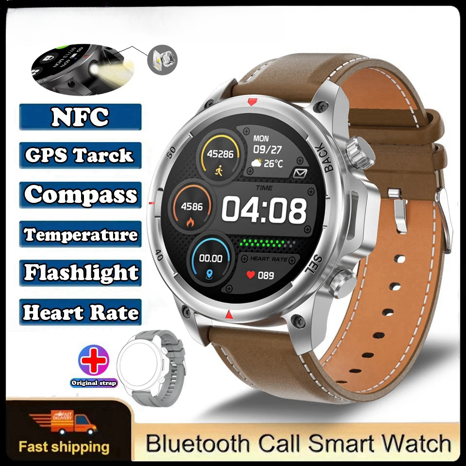 2024 New Outdoor sports Smart Watch Men  NFC GPS Tracker 360*360 HD Screen Heart Rate Bluetooth Call Compass SmartWatch For Huawei Xiaomi