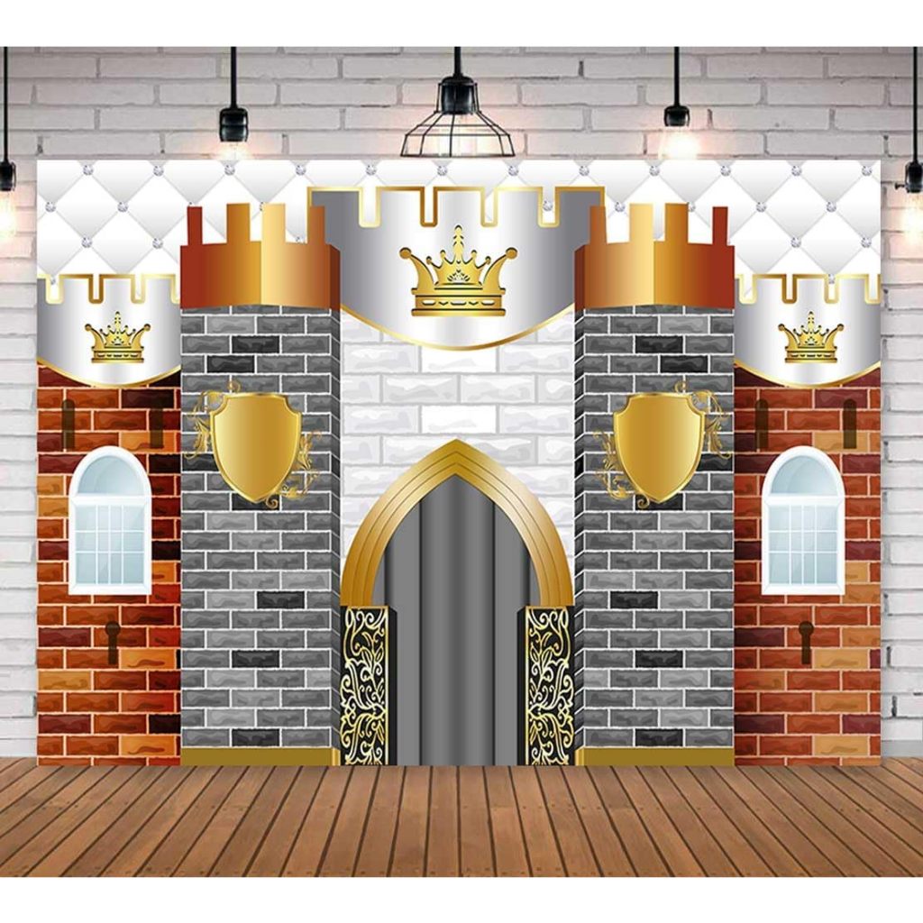 Medieval Castle Backdrop Knight Party Decorations Royal Castle Wall Photography Background Medieval Knight Party Supplies for Kids Boy Birthday Banner Photo Booth