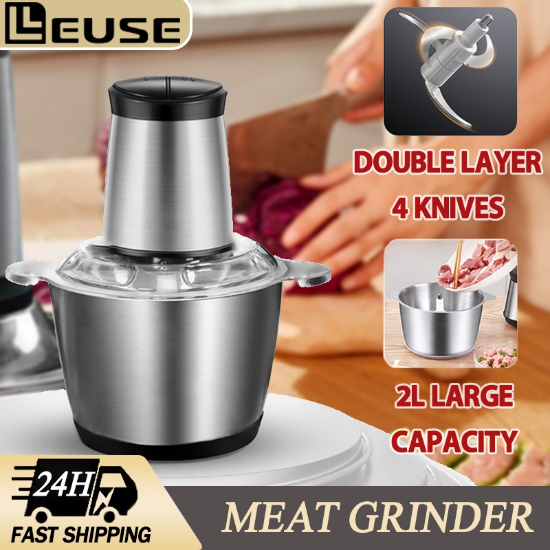 2L Electric Meat Grinder Multifunctional Mincer Chopper Stainless Steel Food Processor And Blender