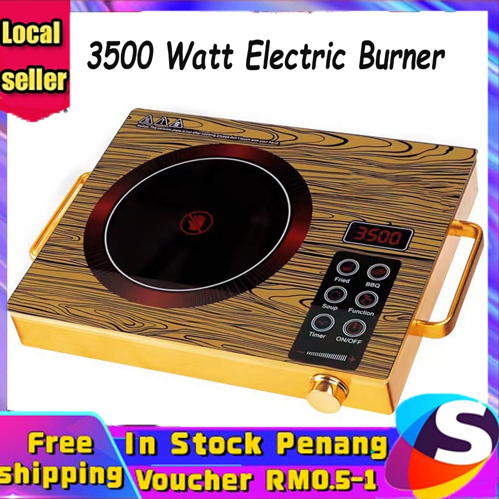 3500 Watt Electric Burner Ceramic Hot Plate Infrared Cooktop with 4 Hours Timer